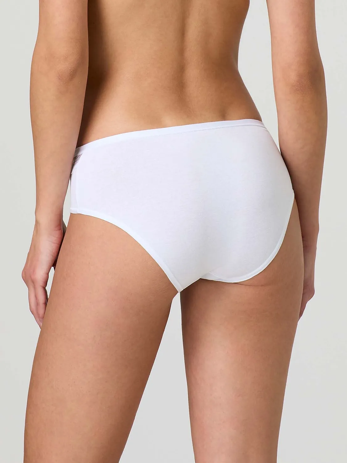 Jadea 061 Slip Cotone Elasticizzato Pizzo Laterale Bianco