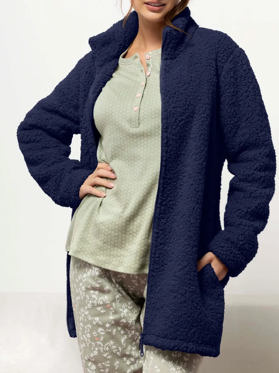 Si'èLei Teddy Soft TS84 giacca orsetto blu con zip