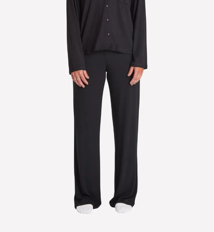 Casagin Pigiama Lungo TENCEL MicroModal Camicia Nero