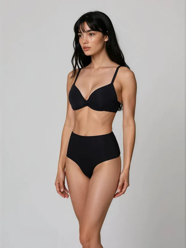 Jadea 8025 Perizoma Vita Alta Nero Cotone