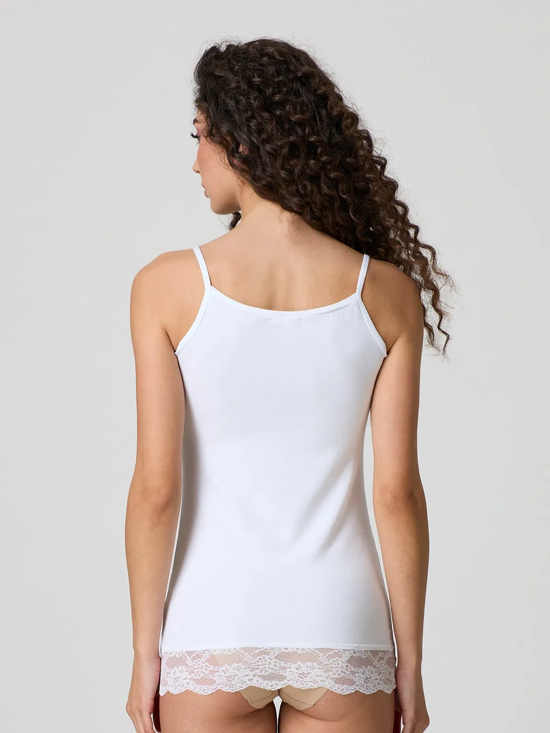 Jadea 4327 Top Cotone con Pizzo Beige Chiaro
