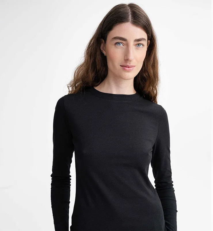 Casagin Maglia Basic Maniche Lunghe Cotone Biologico Nero