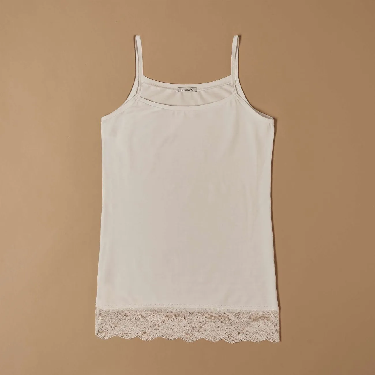 Jadea 4327 Top Cotone con Pizzo Beige Chiaro