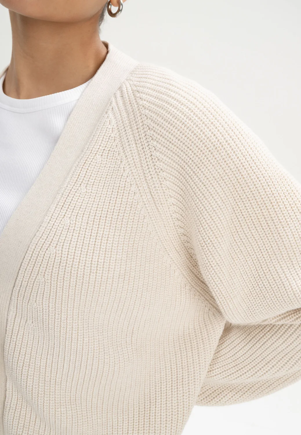 Casagin cardigan crema in cotone organico scollo V