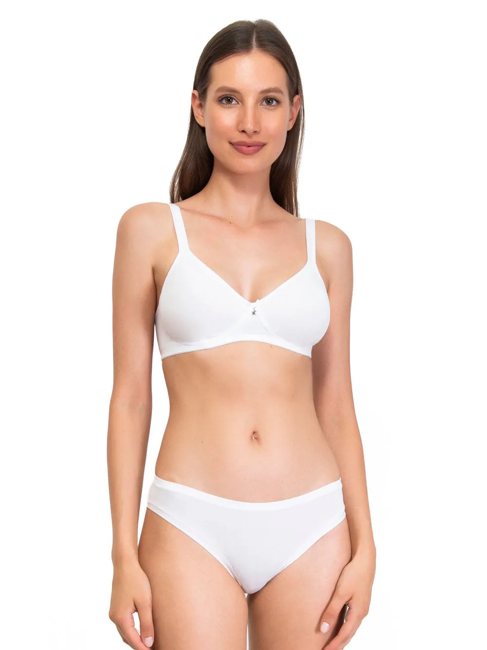 Si'èLei Natural Cotton 1452 reggiseno bianco senza ferretto