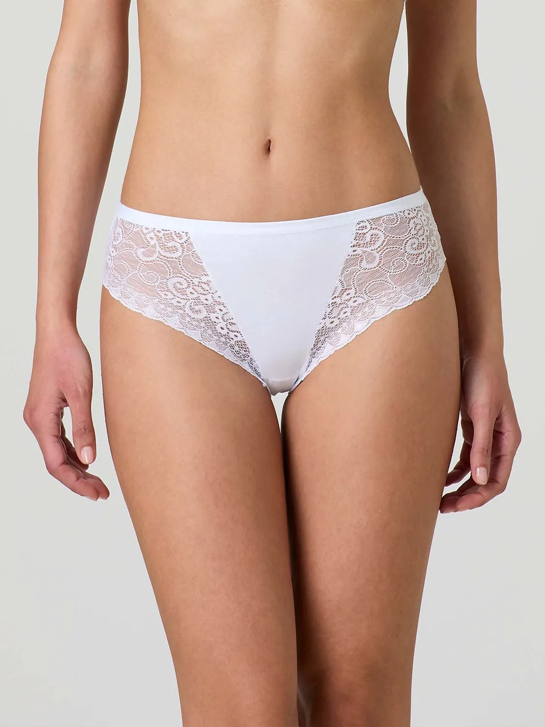 Jadea Basic 062 slip cotone pizzo bianco