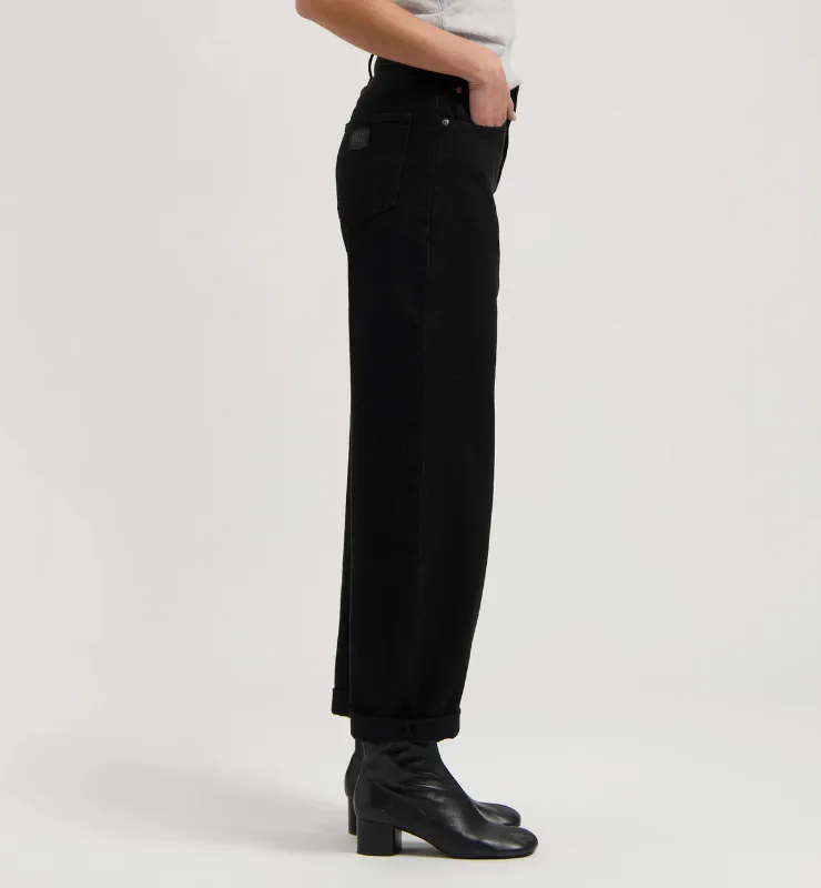 Casagin vita alta barrel jeans donna Blu cotone biologico