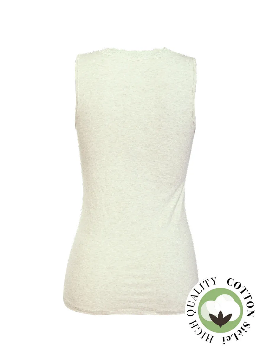 Si'èLei Natural Cotton 1434 canotta ecru mélange cotone bio