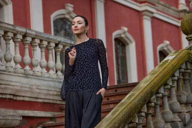 Janira Black Leopard culotte M/L nero leopardato