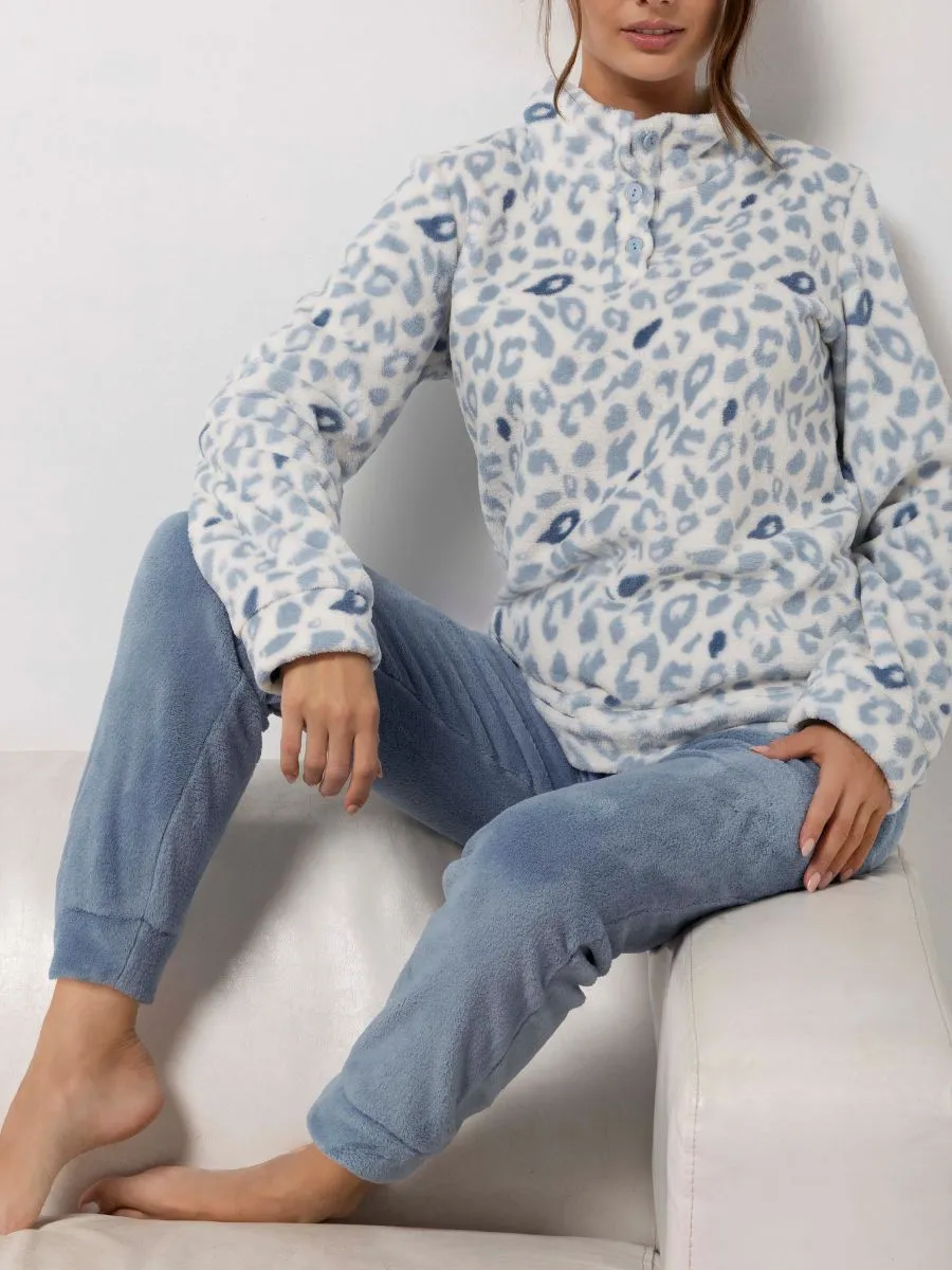 Si'èLei Trixy Soft TX45 pigiama coral animalier azzurro