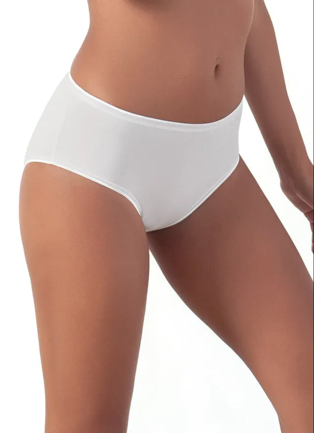 Rossoporpora slip midi donna fianco alto 3 pezzi bianchi cotone