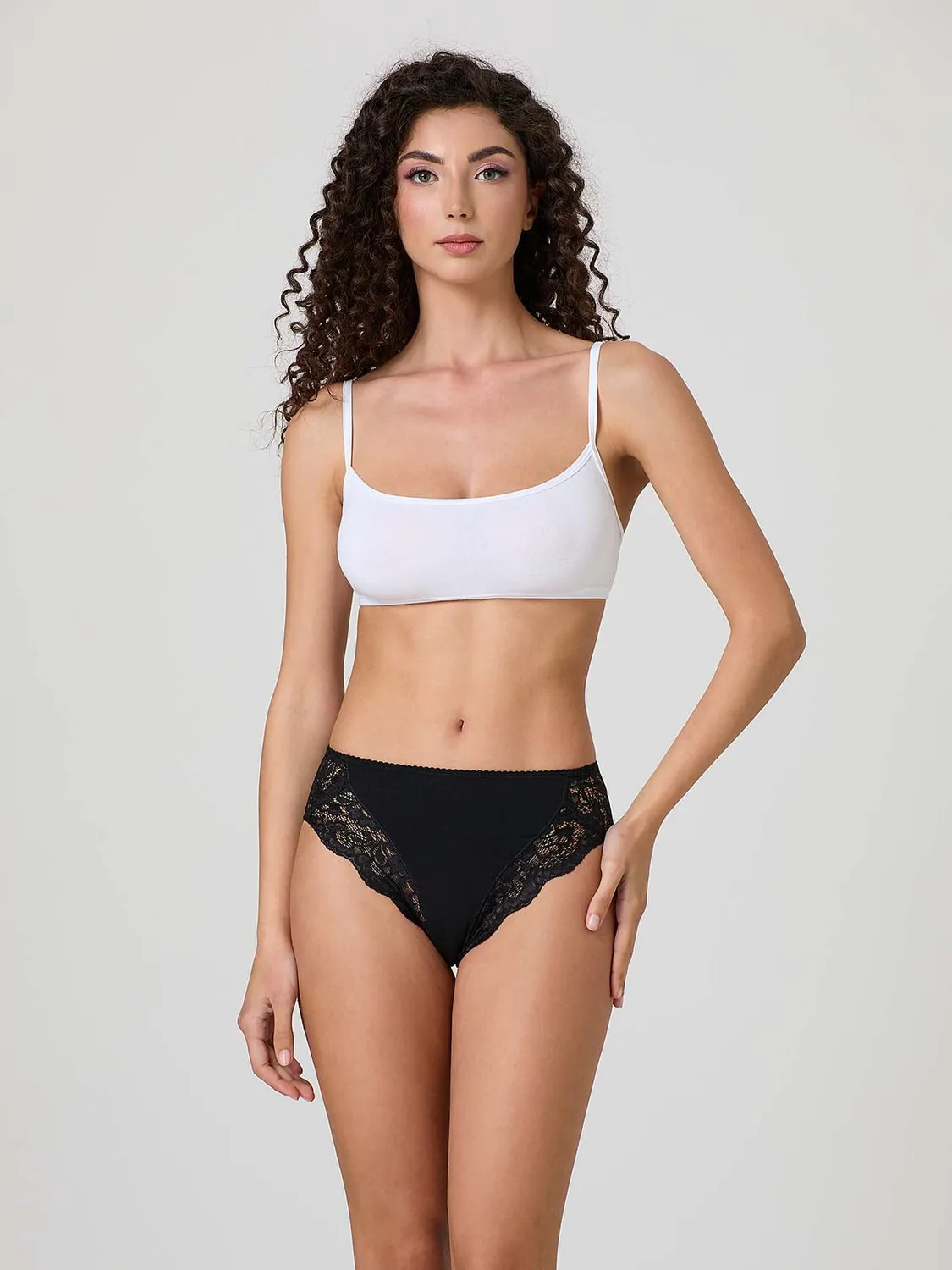 Jadea Basic 530 slip cotone modal pizzo bianco