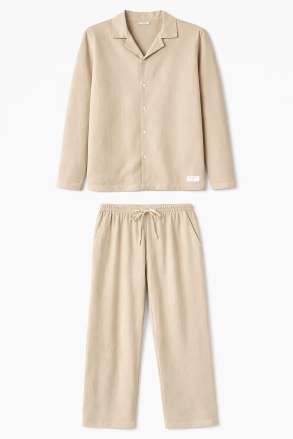 Rossoporpora Pigiama Uomo Camicia e Pantalone Beige fluido