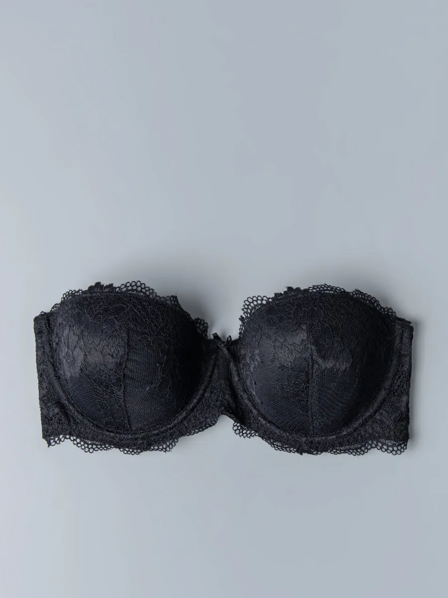 Si'èLei Wonder Lace 2450 reggiseno fascia pizzo nero
