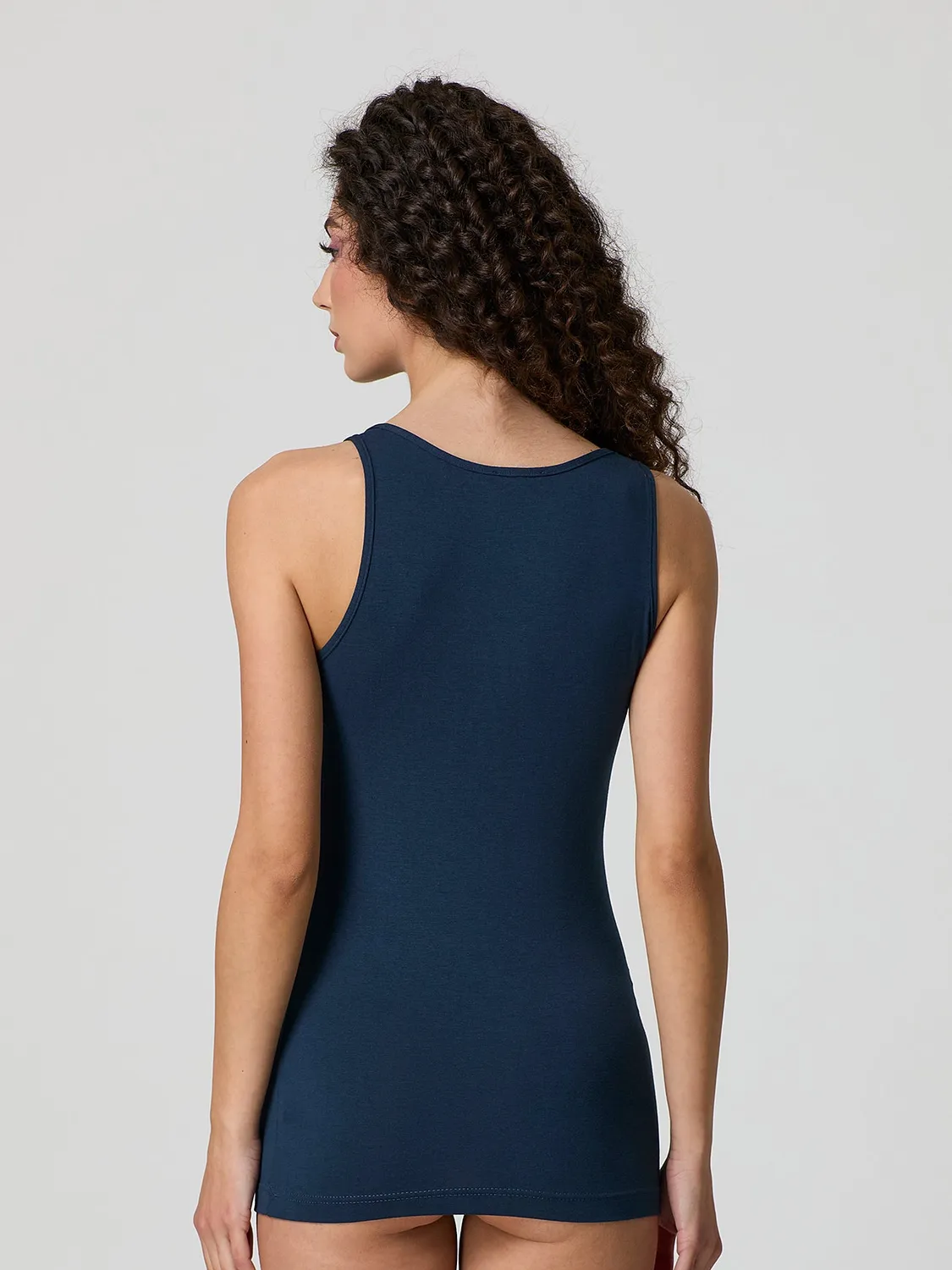 Jadea Basic 4182 canotta spallina larga cotone blu traspirante
