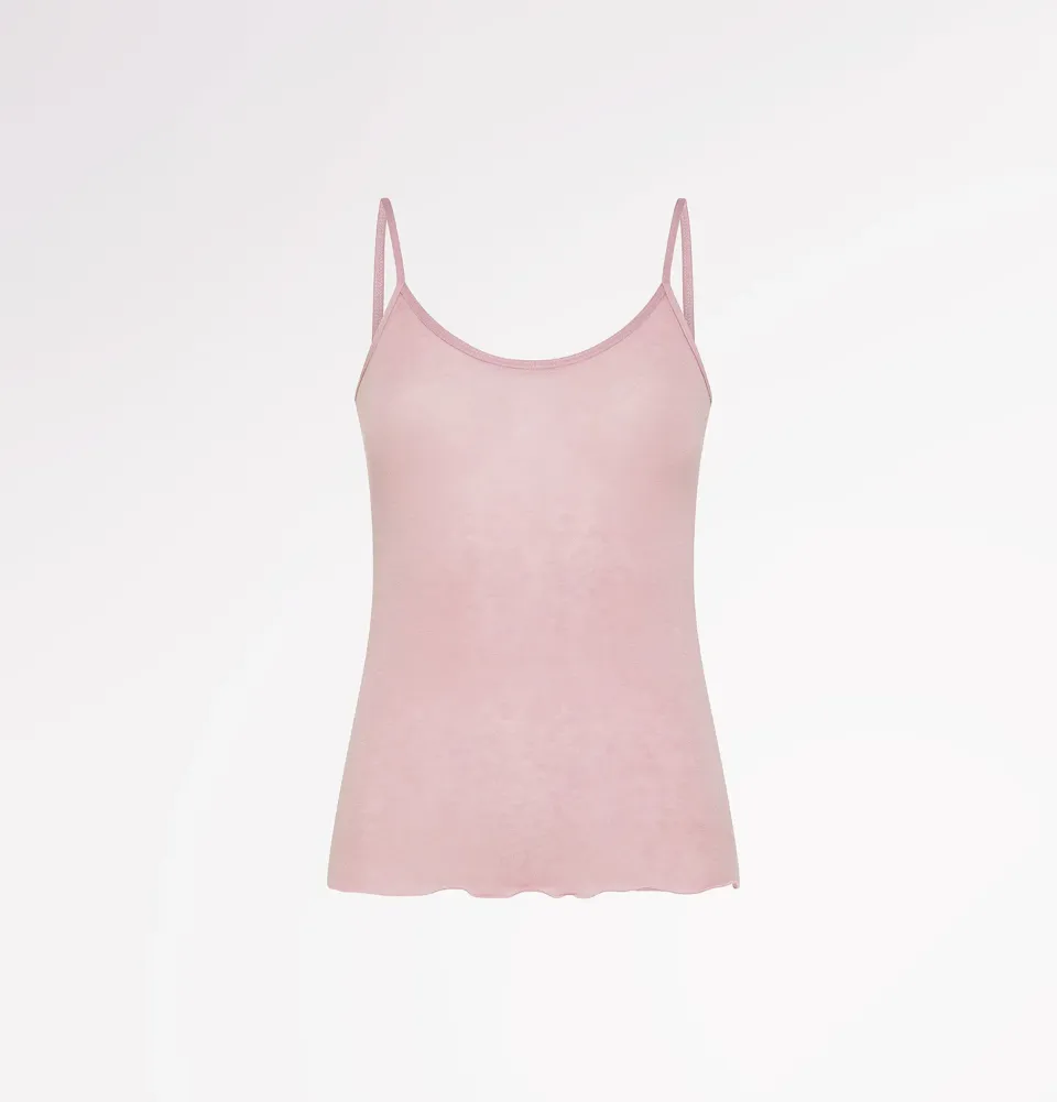 Casagin Essential Canotta Spallina Fina TENCEL Seta Nera Elegante