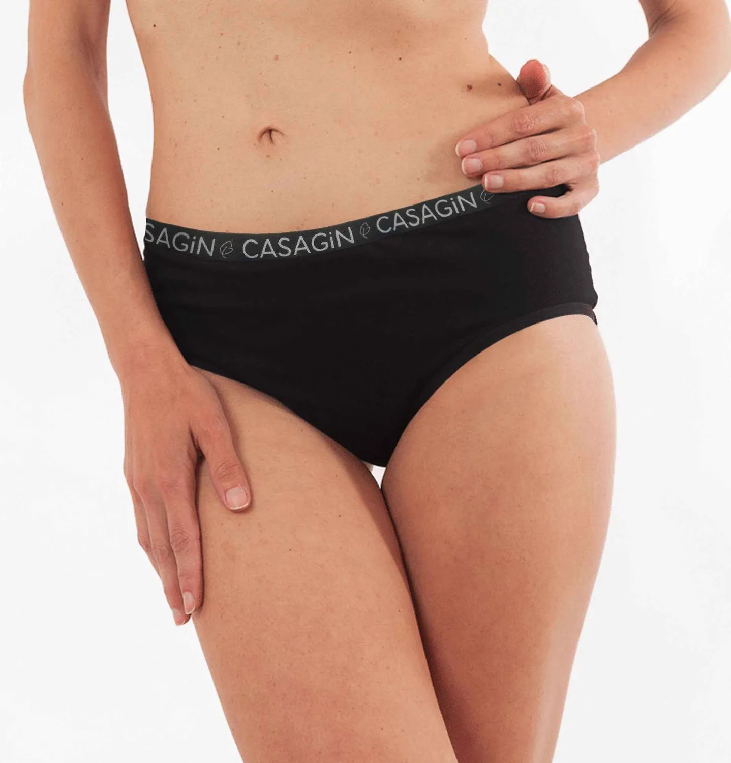 Casagin Slip Notte Mestruale Cotone Bio Nero