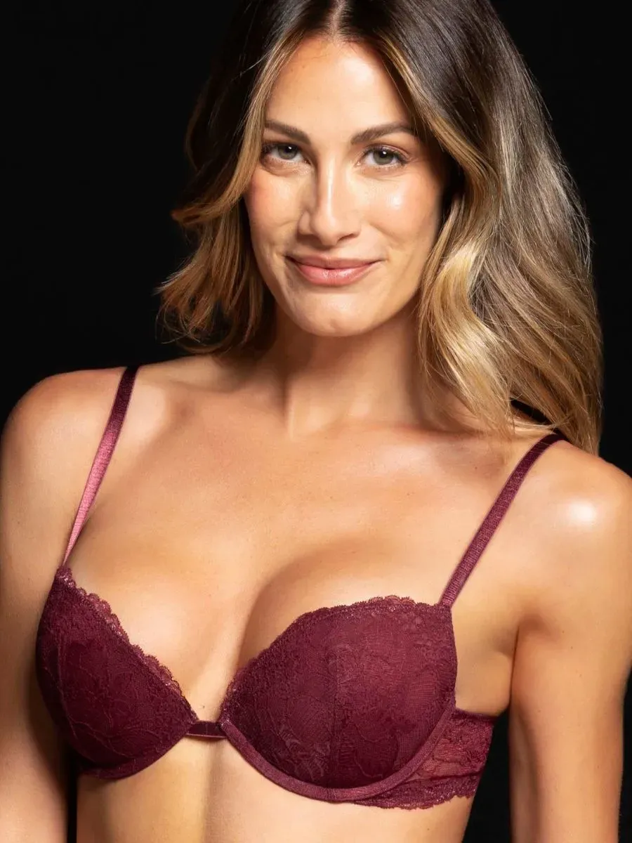 Si'èLei Only Lace 8034 reggiseno push-up pizzo melograno