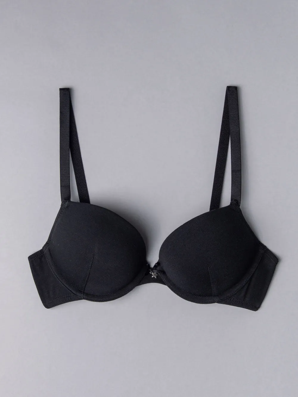Si'èLei Natural Cotton 1444 reggiseno push-up nero cotone bio