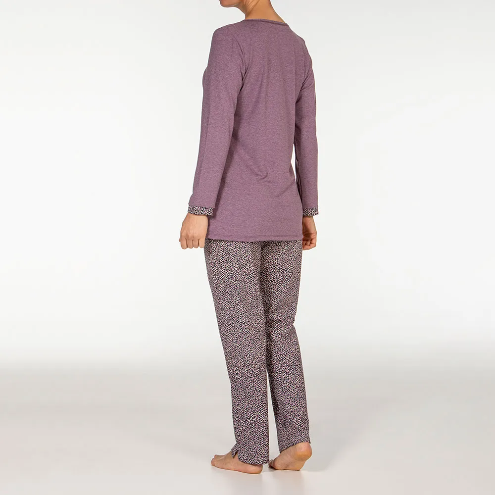 Janira Purple Flow pigiama manica lunga floreale