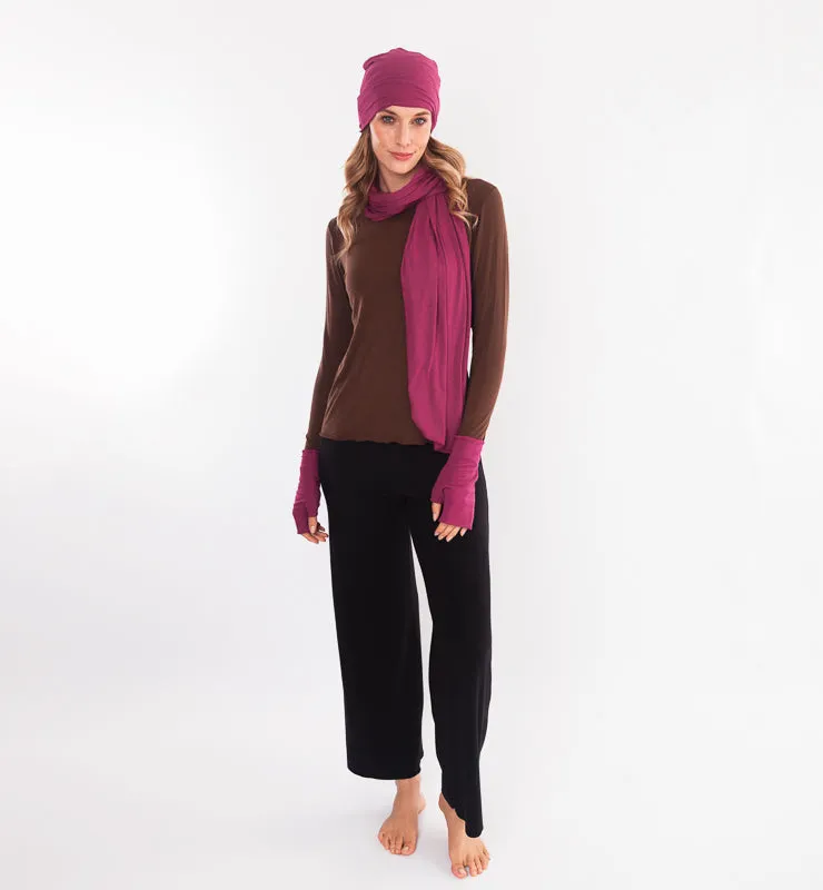 Casagin TENCEL Cashmere sciarpa leggera nera calda
