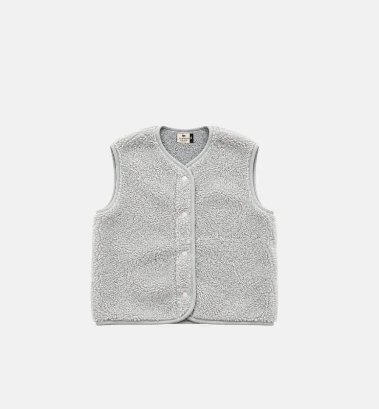 Casagin Pile Naturale gilet azzurro lana merino teddy