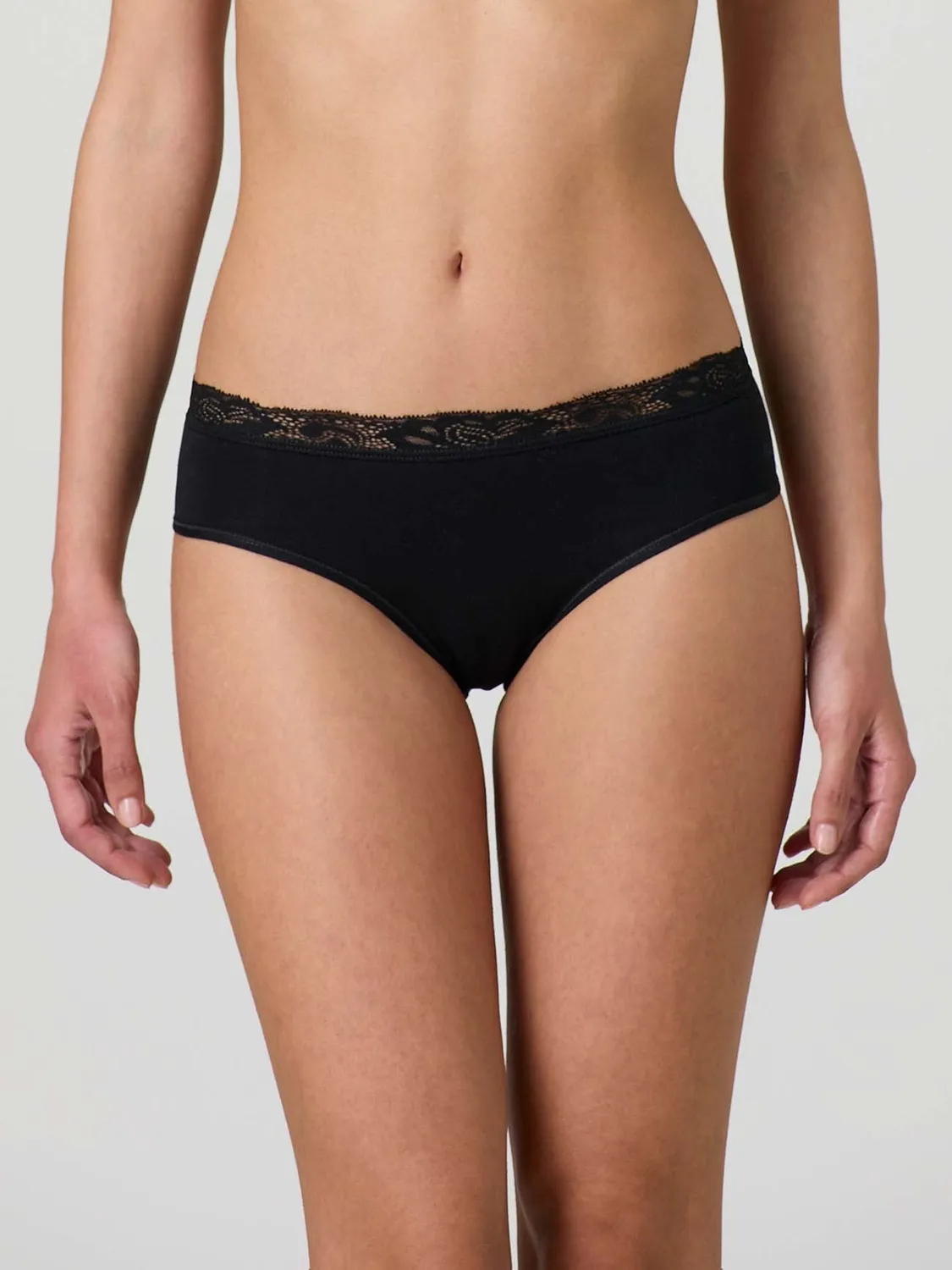 Jadea Basic 060 Slip Cotone Nero Fascia Pizzo