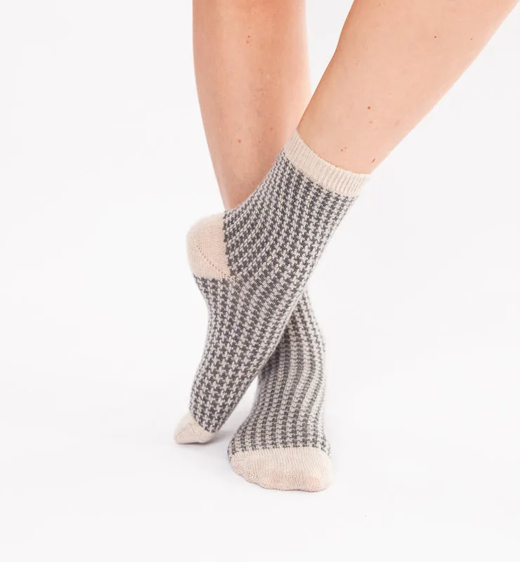 Casagin calzini lana merino pied de poule viola caldi