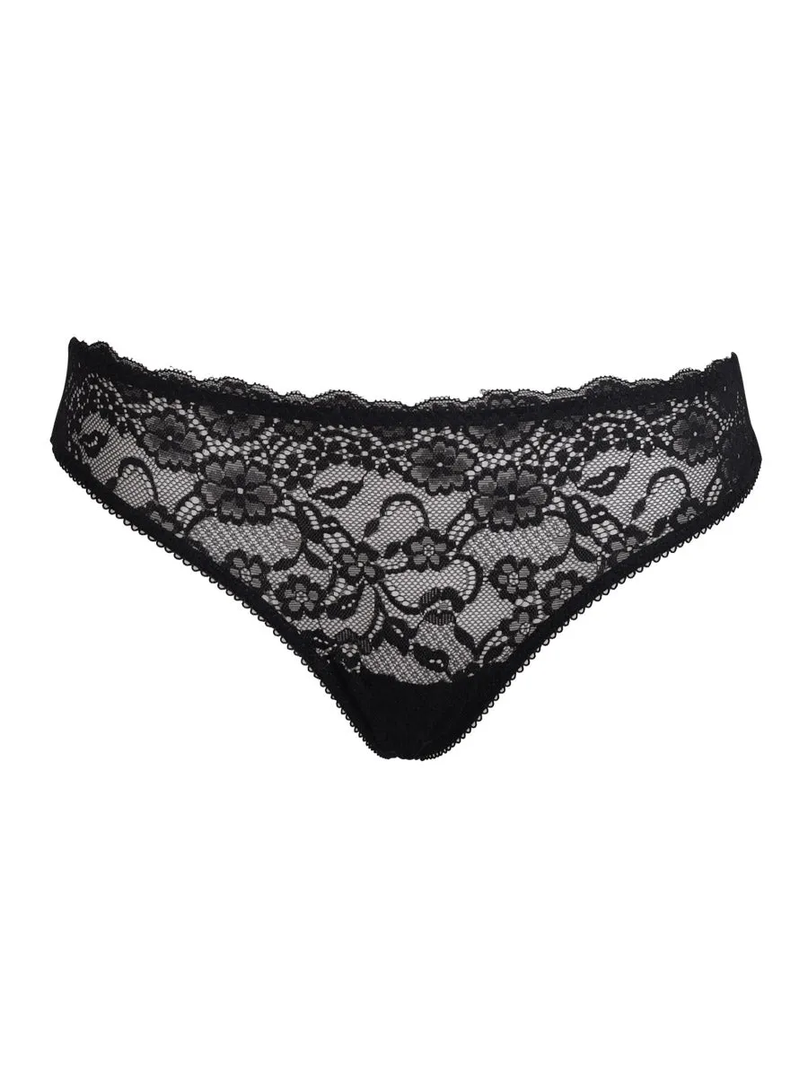 Si'èLei Allure 2677 slip brasiliana nero in pizzo