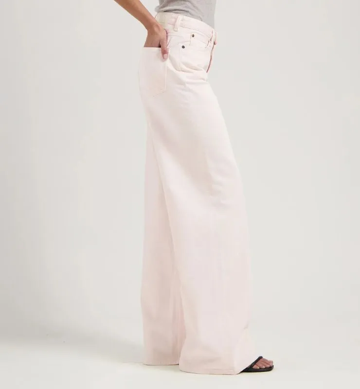 Casagin Jeans palazzo vita alta cotone bio rosa fresco