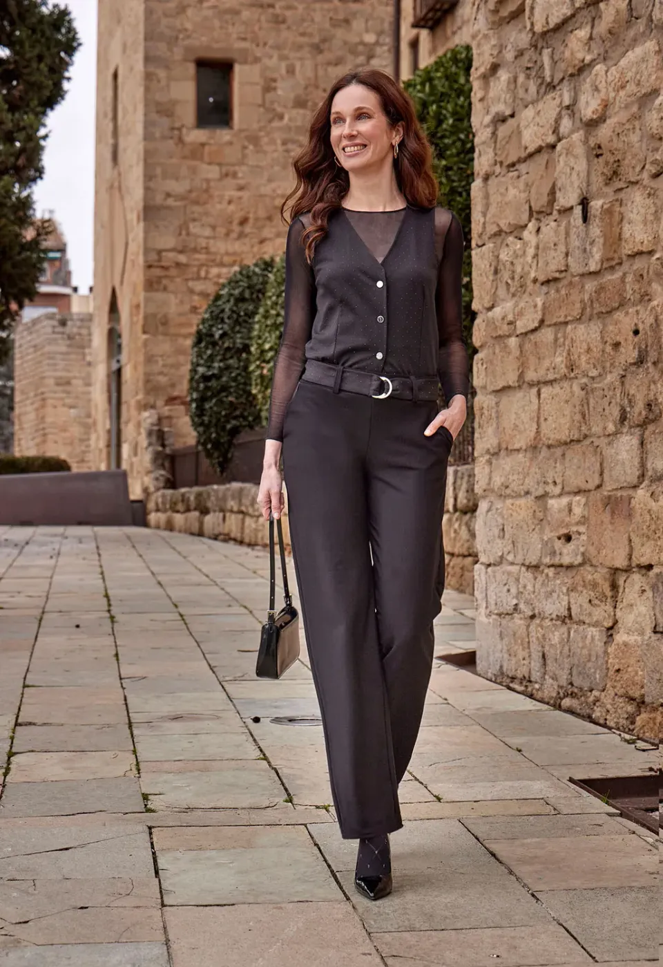 Janira Glam Onyx pants contenitivo effetto lucido