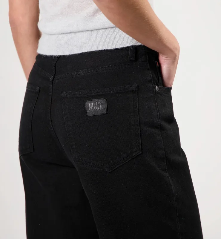 Casagin vita alta barrel jeans donna Blu cotone biologico