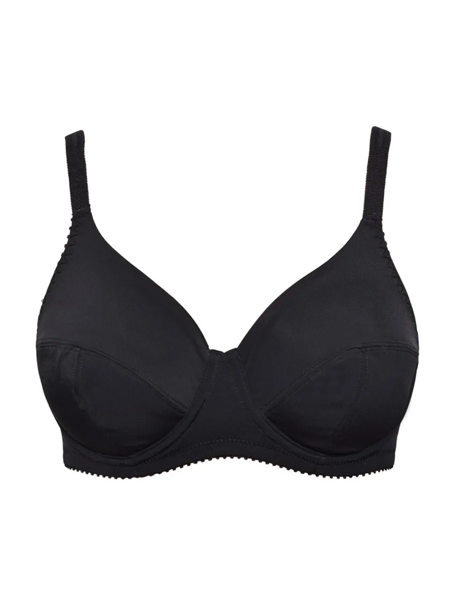 SièLei Donna 962 reggiseno francese nero cotone con ferretto