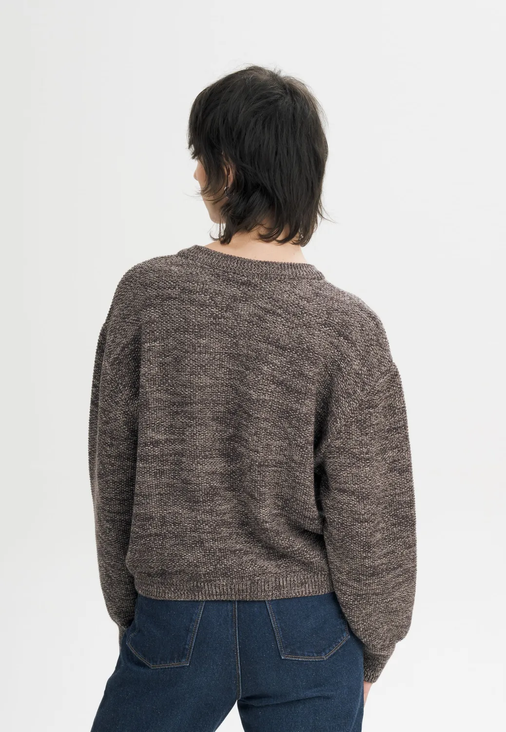 Casagin perlata maglia donna crema cotone bio regular