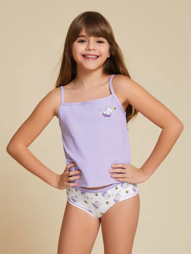 Jadea 857 Coordinato Intimo Bambina Top Slip Cotone