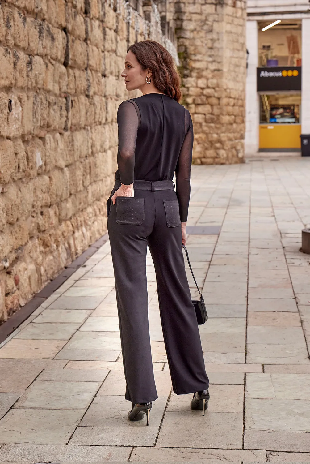 Janira Glam Onyx pants contenitivo effetto lucido