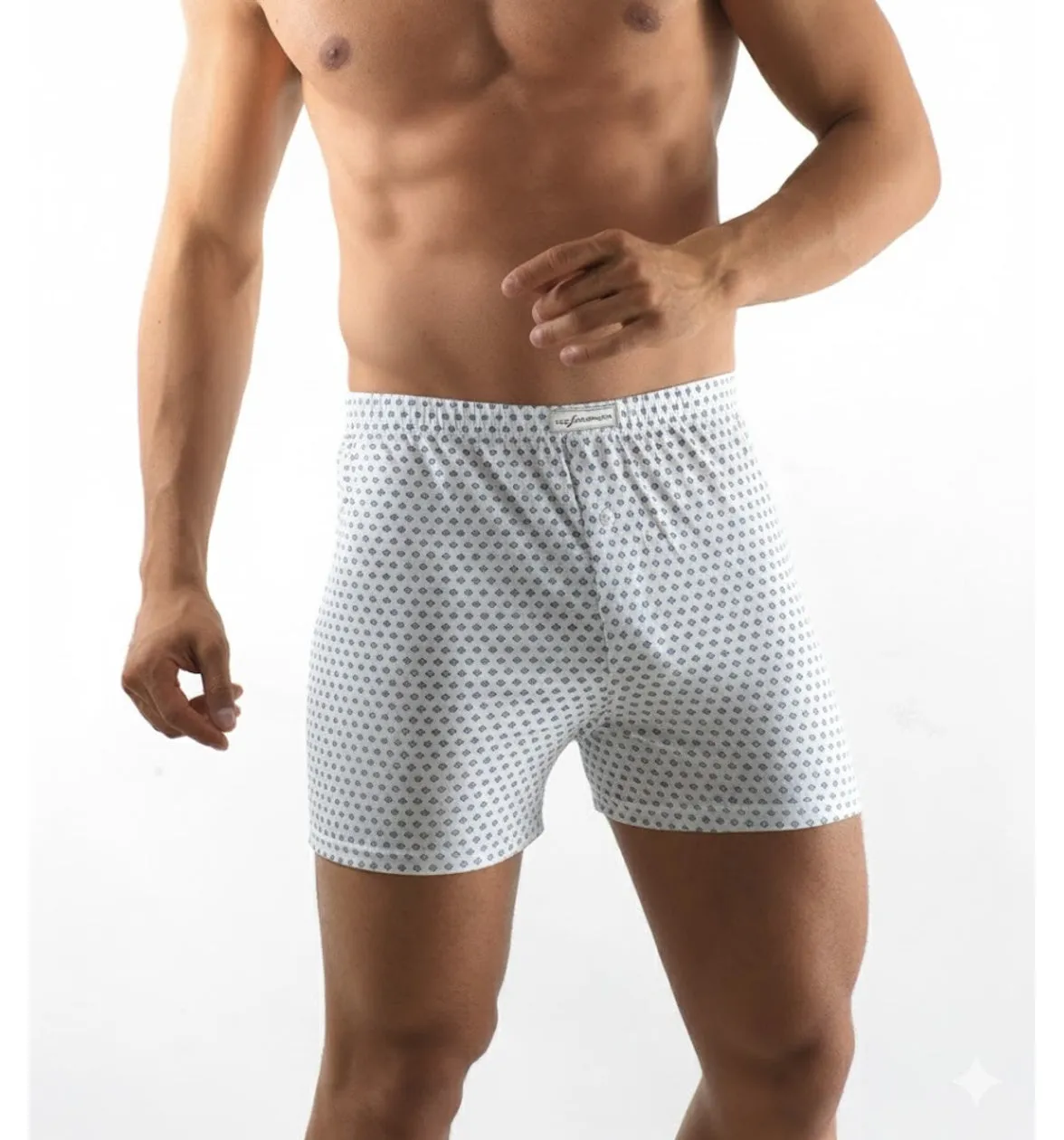 Rossoporpora Boxer Bottone Microfantasia boxer uomo grigio cotone