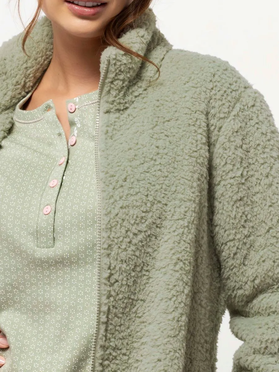 Si'èLei TS84 giacca salvia orsetto con zip