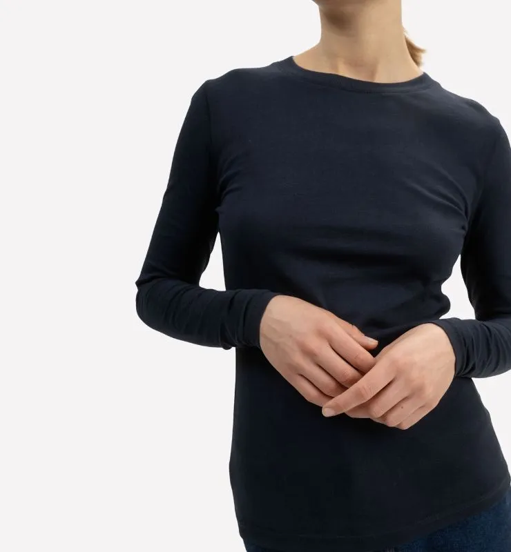 Casagin Maglia Basic Maniche Lunghe Cotone Biologico Nero