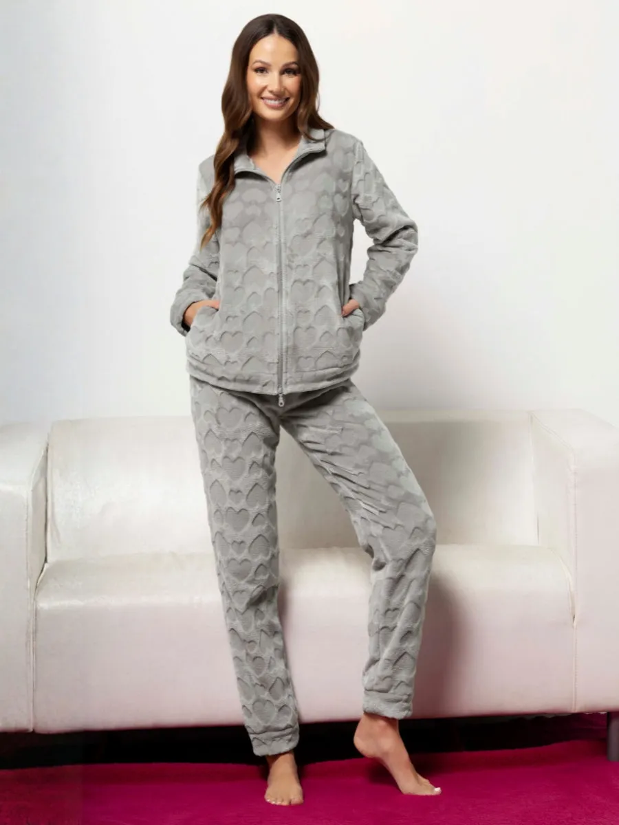 Si'èLei OF44 tuta donna grigio coral pile con zip intera