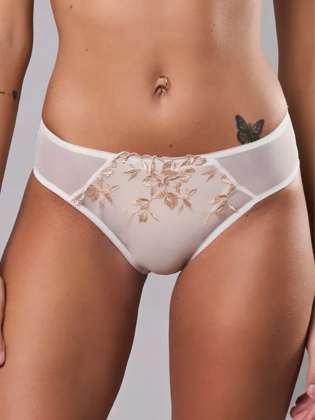 Si'èLei 8015 slip tulle ricamato milk