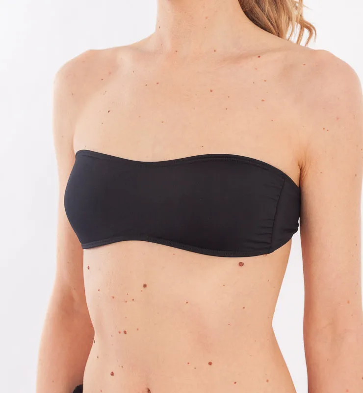 Casagin top costume a fascia coppe removibili nero