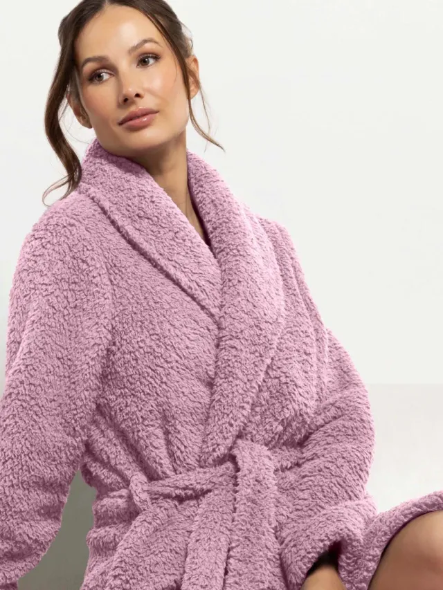 Si'èLei Teddy Soft TS72 vestaglia malva orsetto cintura