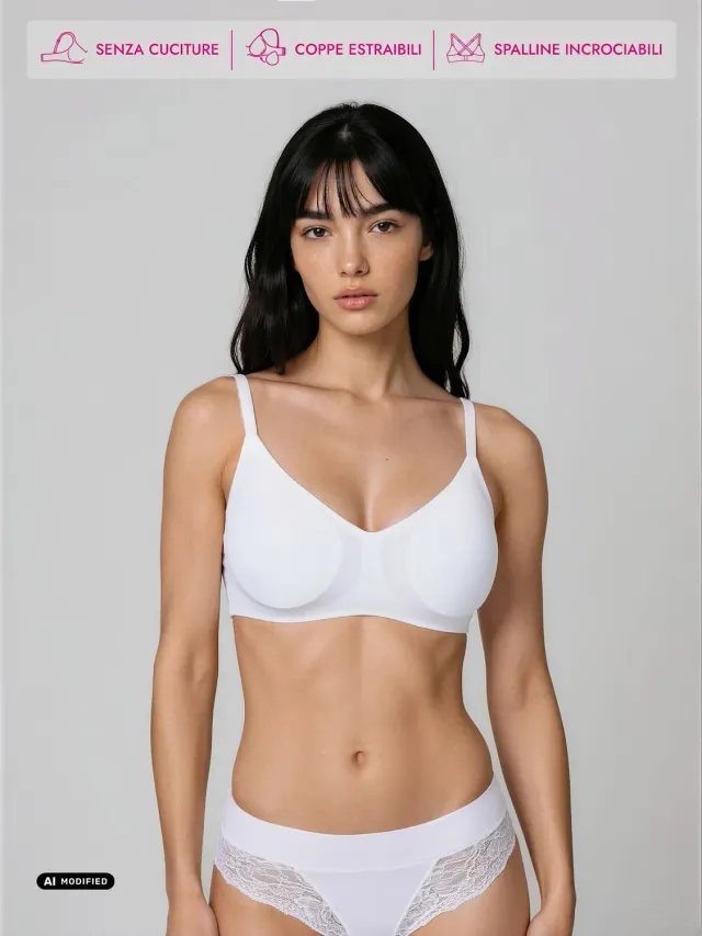 Jadea Basic Nuvola bralette senza cuciture nera