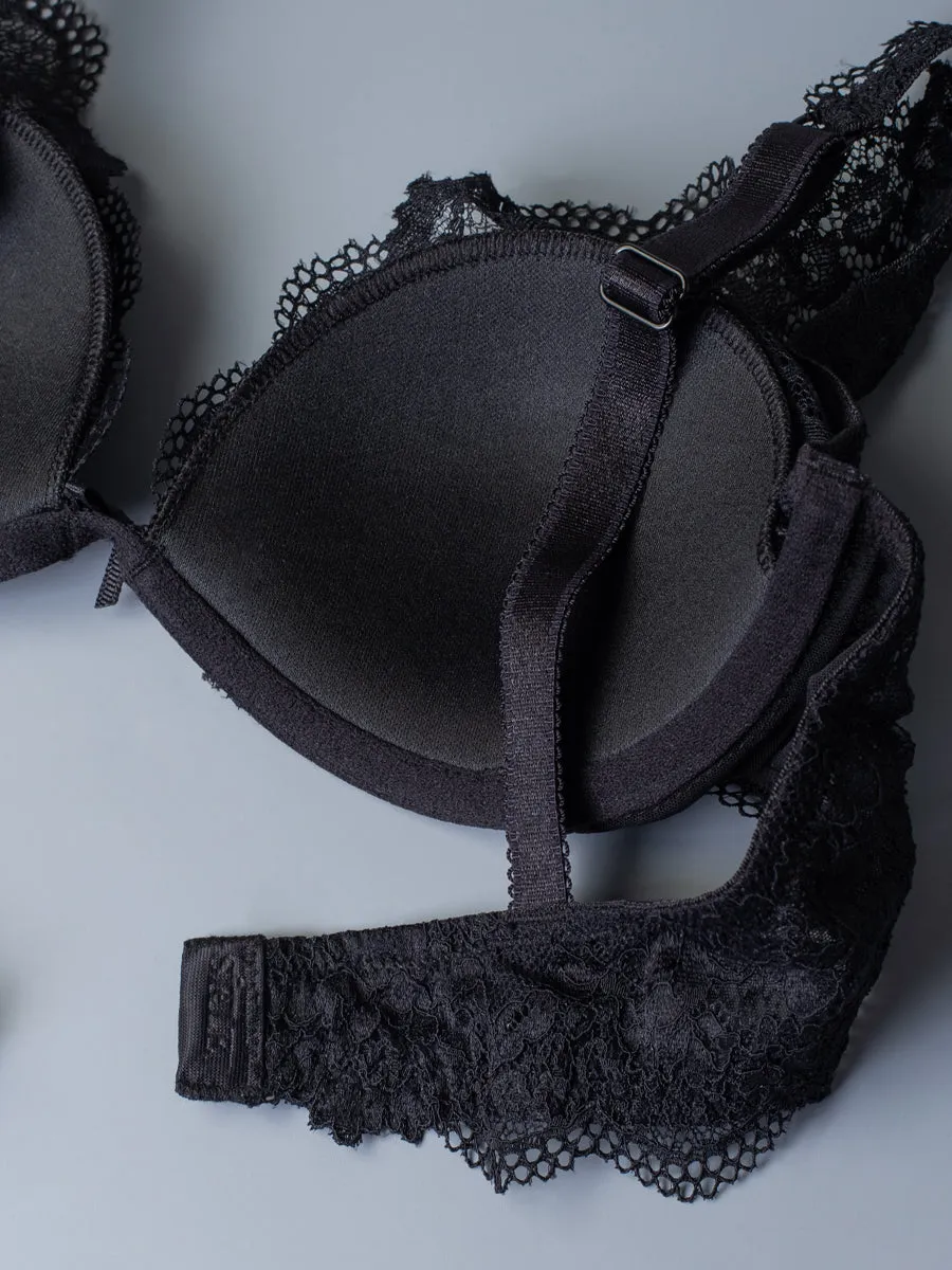 Si'èLei Wonder Lace 2451 bralette pizzo imbottita nero