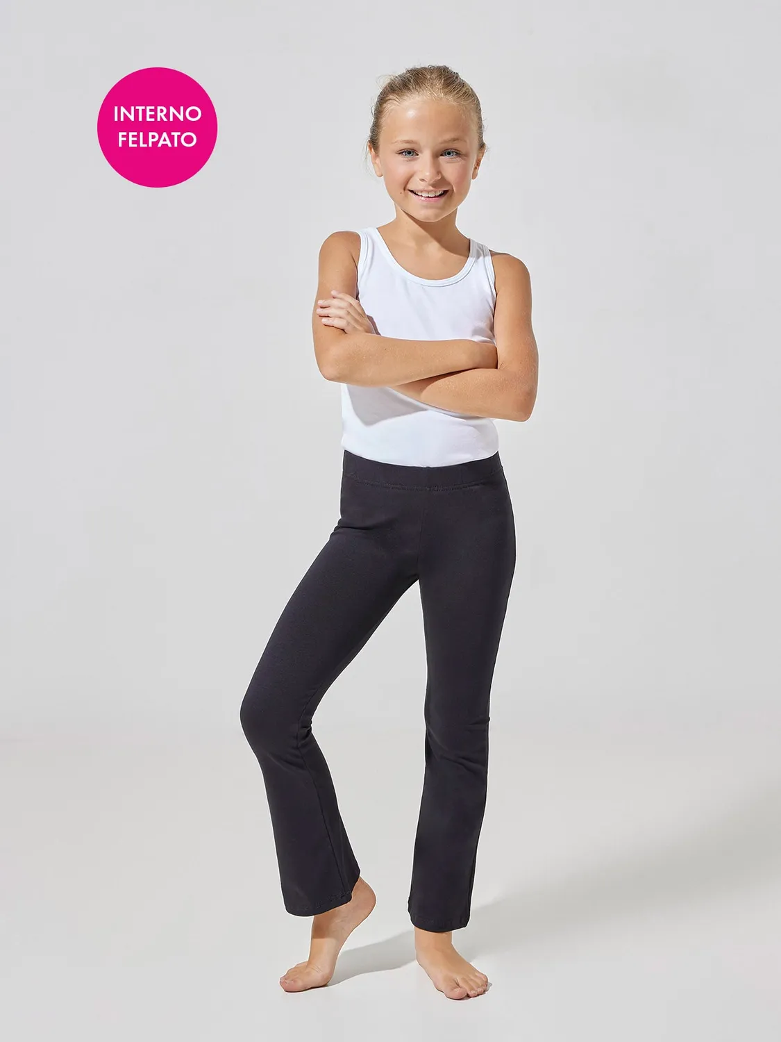 Jadea Basic 345 leggings bambina svasato felpato caldo