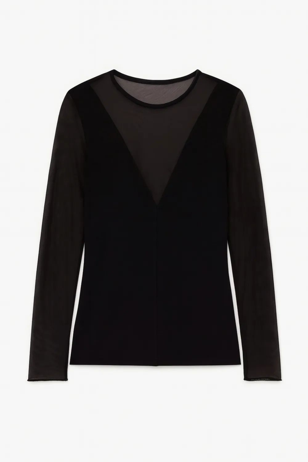 Rossoporpora maglia cashmere modal manica tulle nera