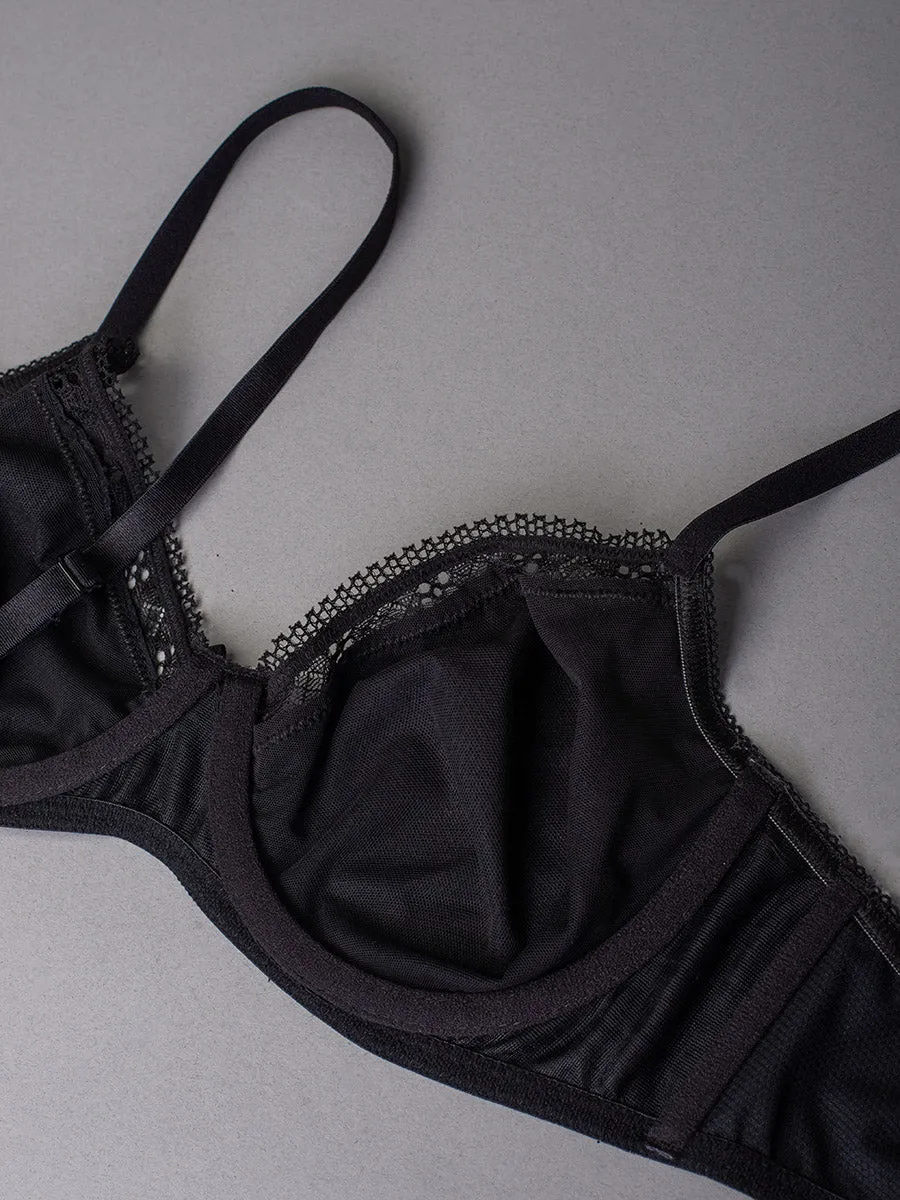 Si'èLei 1870 reggiseno con ferretto nero jacquard