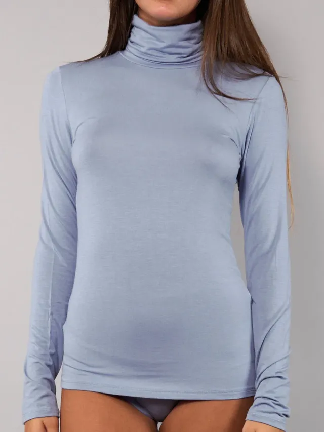 Si'èLei Today 6020 dolcevita denim manica lunga modal