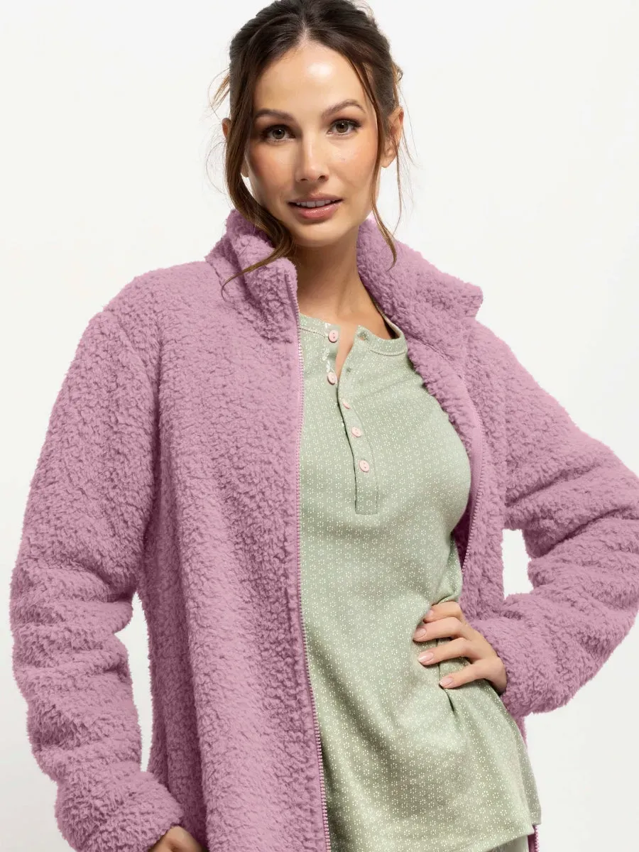 Si'èLei Teddy Soft TS84 Giacca Malva in Orsetto